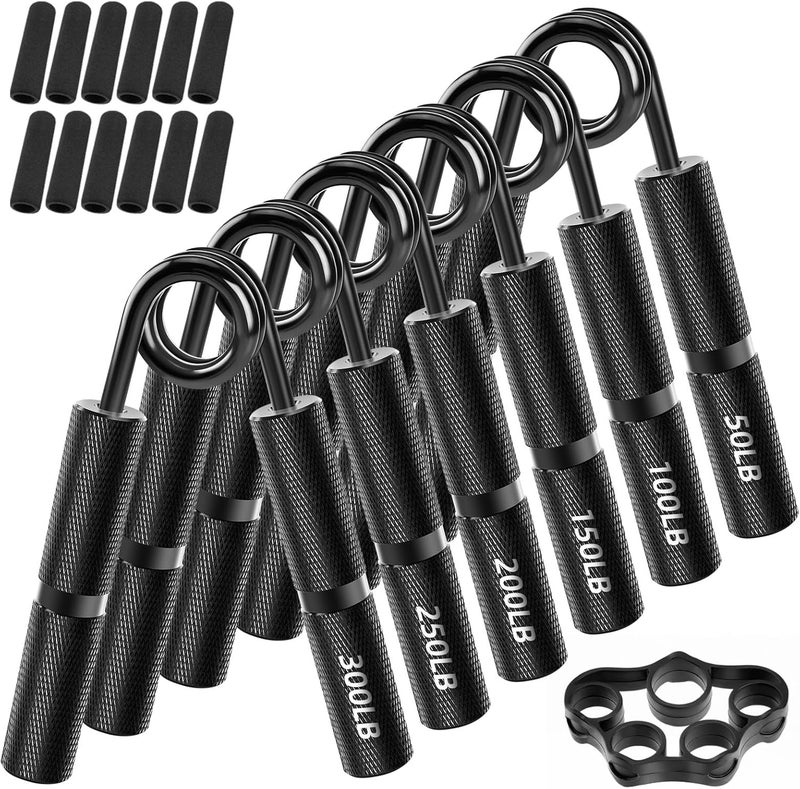 FAURIMMER Hand Grip Strengthener Set, 6-Pack 50LB to 300LB Hand Grips Finger Strengthener, Heavy-Duty Grip Strength Trainer with Protective Foam for Forearm Exercise, Hand Gripper, Hand Therapy, Ideal for Home Gym and Muscle Building - Image 1